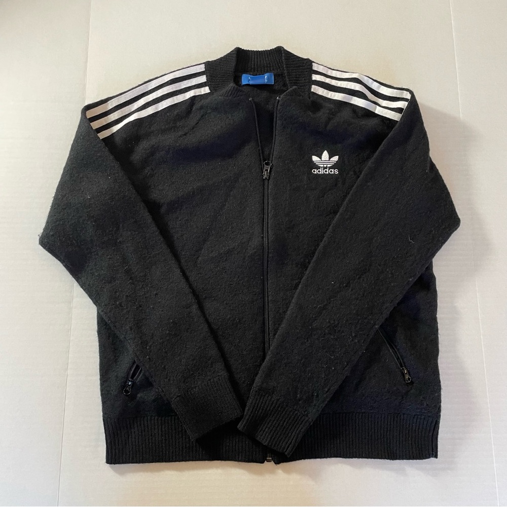 Adidas Black & White Wool track Jacket